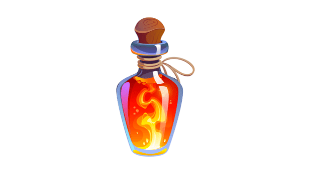 bottled campfire flames